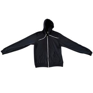 Medium, Black, American apparel zip up.